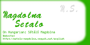 magdolna setalo business card