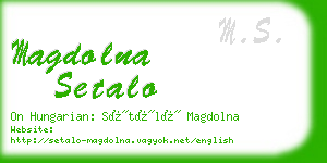 magdolna setalo business card